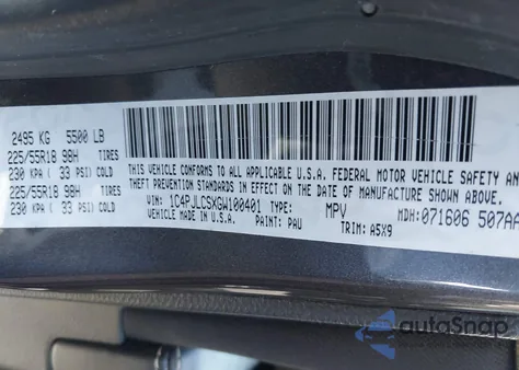 2016 Jeep Cherokee Latitude из США, поврежденный, VIN 1C4PJLCSXGW100401